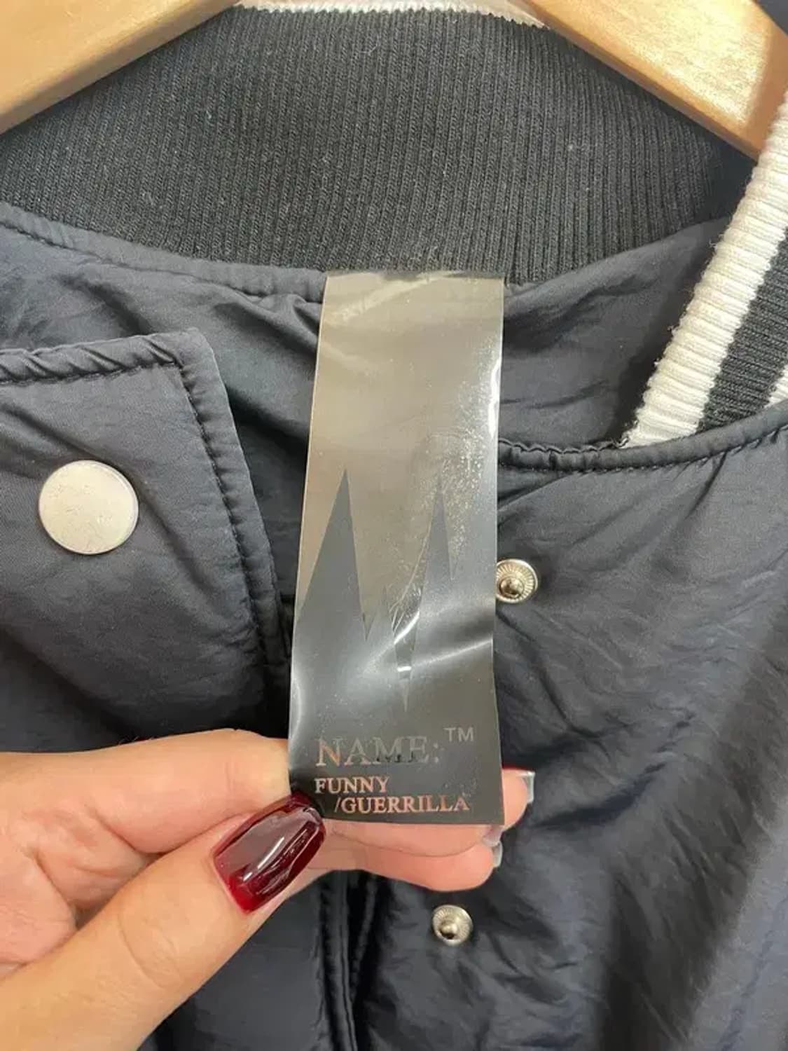 프리 NAME 여자 크롭 배색 블루종 자켓 상품이미지5