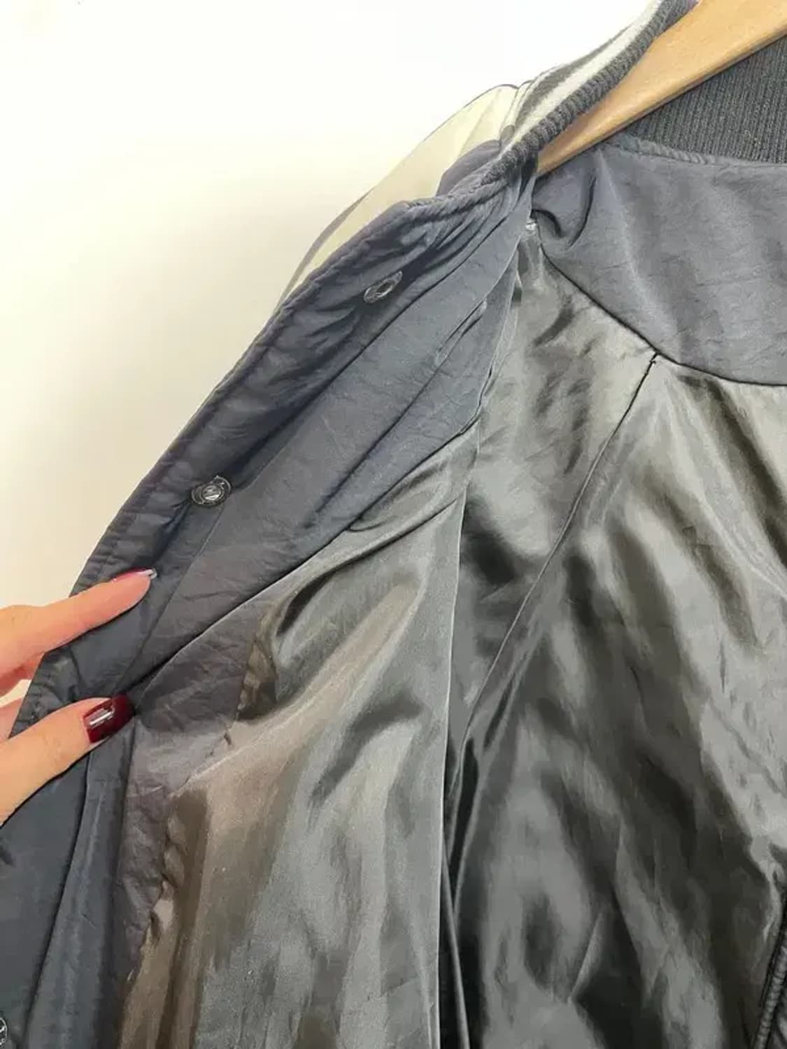 프리 NAME 여자 크롭 배색 블루종 자켓 상품이미지6