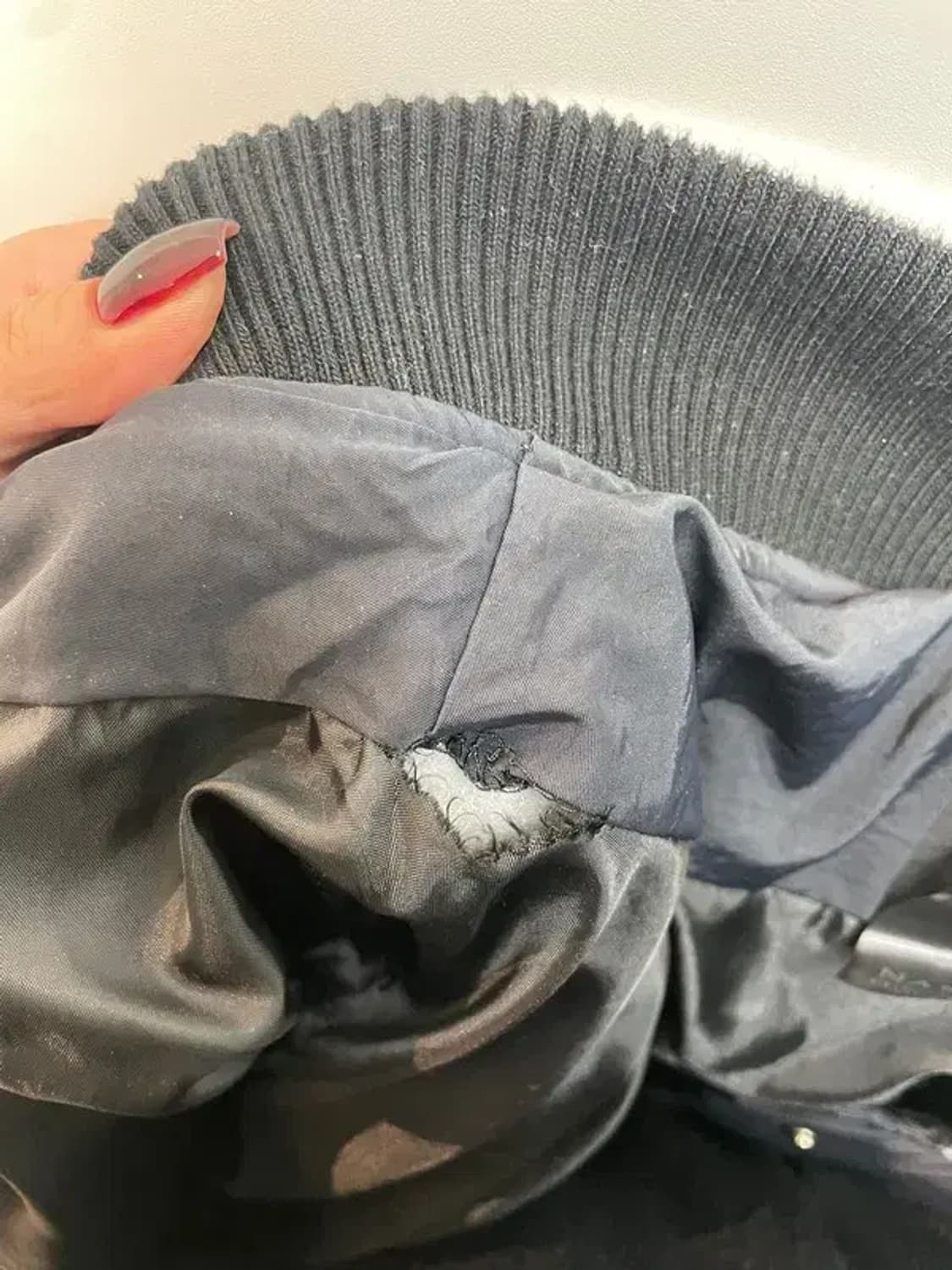 프리 NAME 여자 크롭 배색 블루종 자켓 상품이미지7