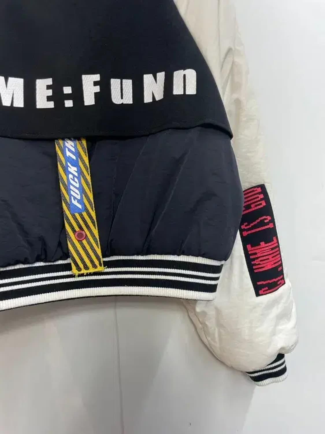 프리 NAME 여자 크롭 배색 블루종 자켓 상품이미지9