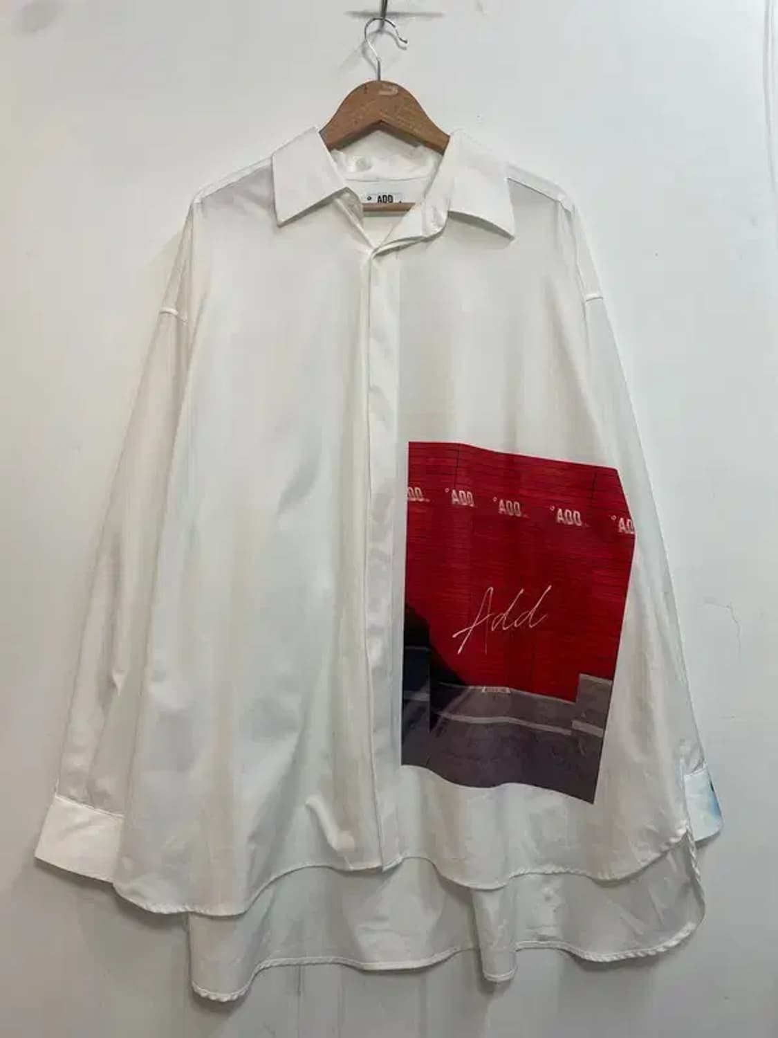 프리 ADD 애드 그래픽 오버사이즈 셔츠 화이트 상품이미지2