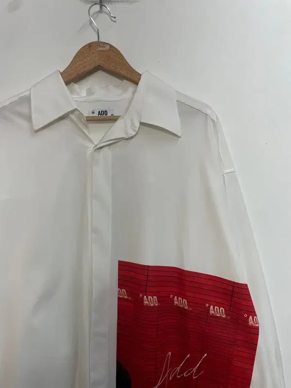 프리 ADD 애드 그래픽 오버사이즈 셔츠 화이트 상품이미지4