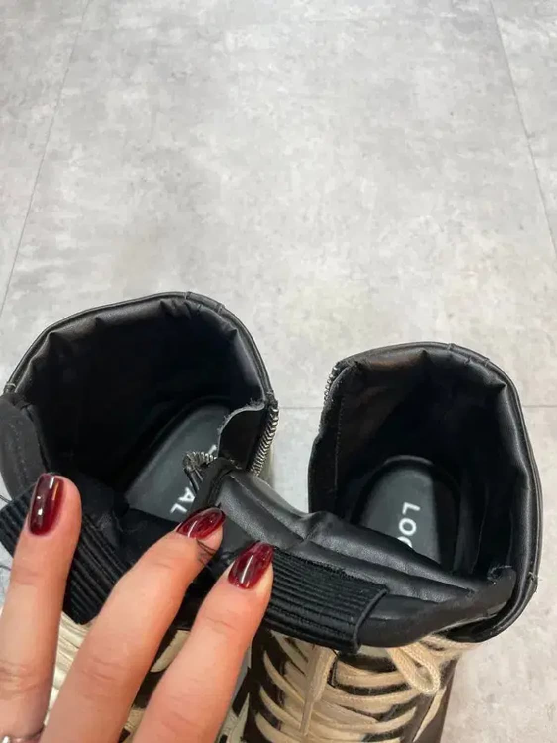 라지 LOCAL  배색 패턴 하이탑 스니커즈 상품이미지7