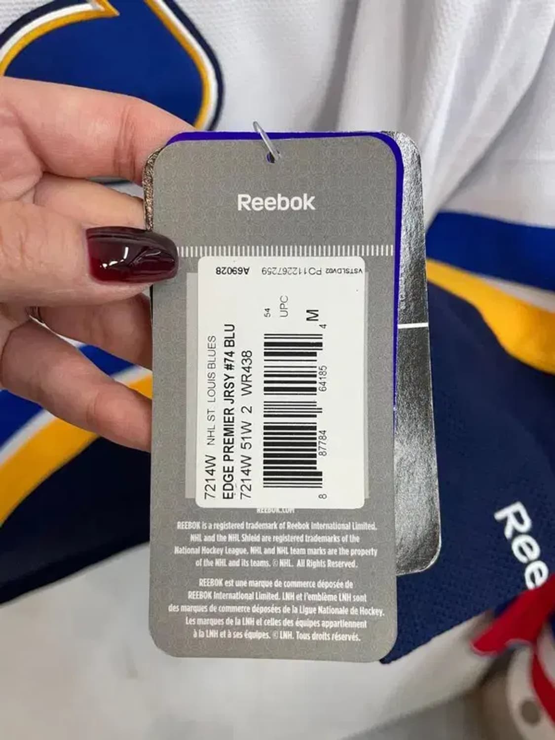 미디움 새상품 리복 NHL 세인트루이스 블루스 유니폼 져지 상품이미지9