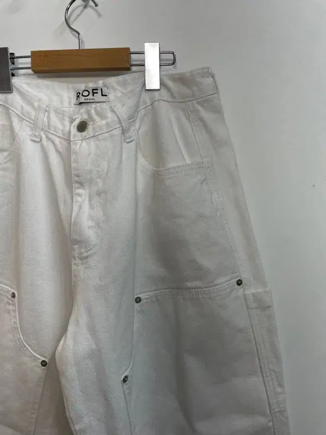 라지 ROFL 더블 와이드 카펜터 팬츠 화이트 상품이미지4