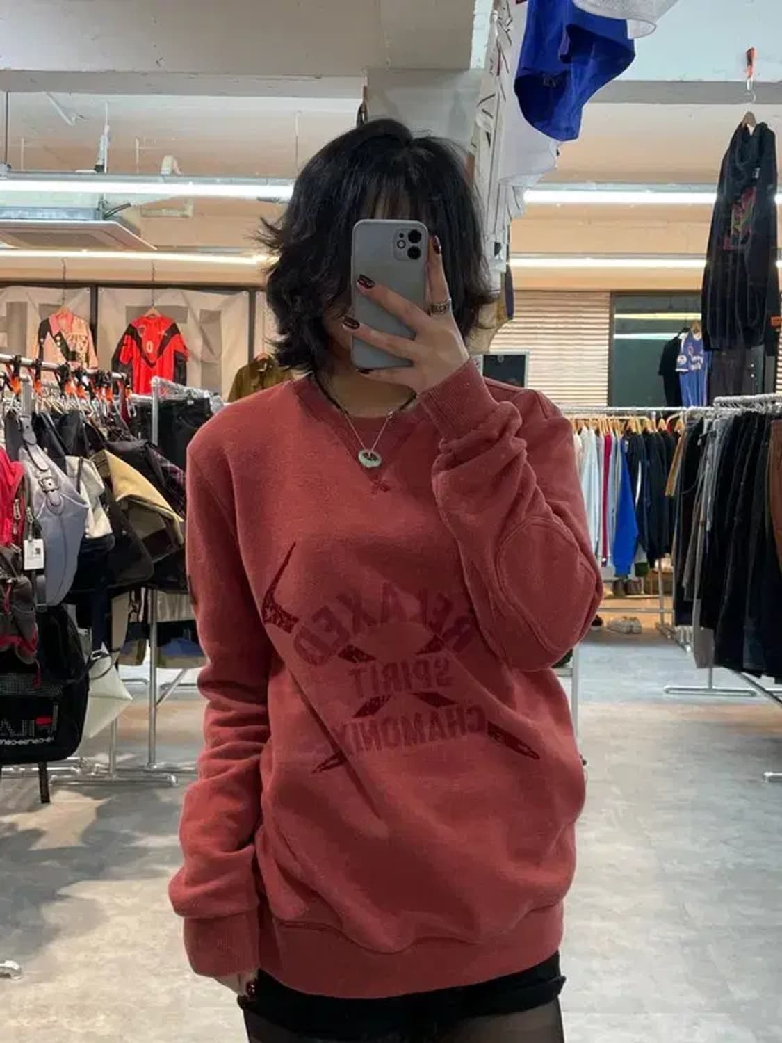 미디움 밀레 릴렉스드 오버핏 맨투맨 티셔츠 상품이미지1