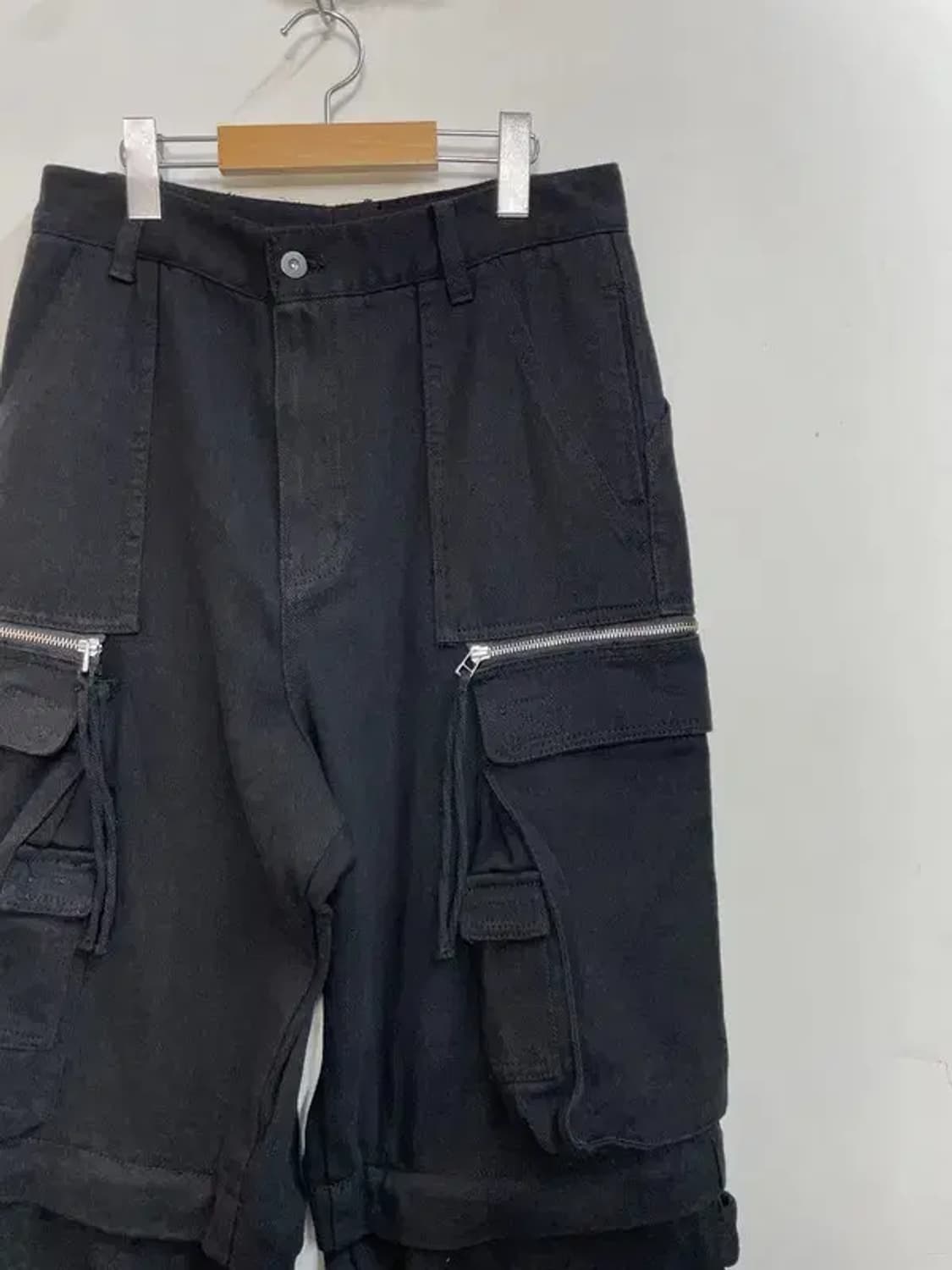 라지 빈티지 빅 카고 와이드 팬츠 블랙 상품이미지4