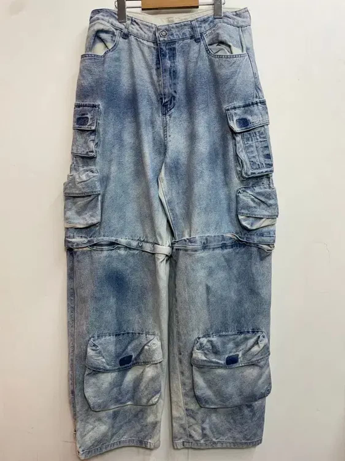 라지 DNSR 멀티 포켓 투웨이 카고 데님 팬츠 상품이미지2