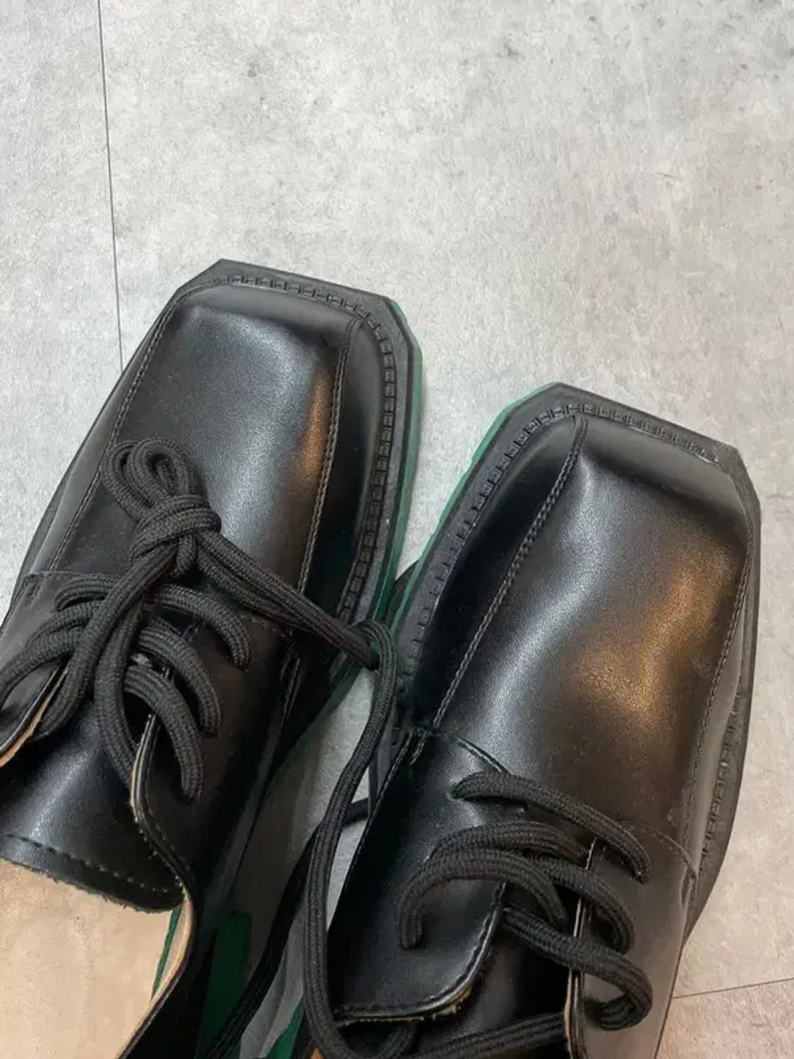 슬립온 펑크룩 신발 스퀘어 플랫폼 둥근 더비슈즈 상품이미지2