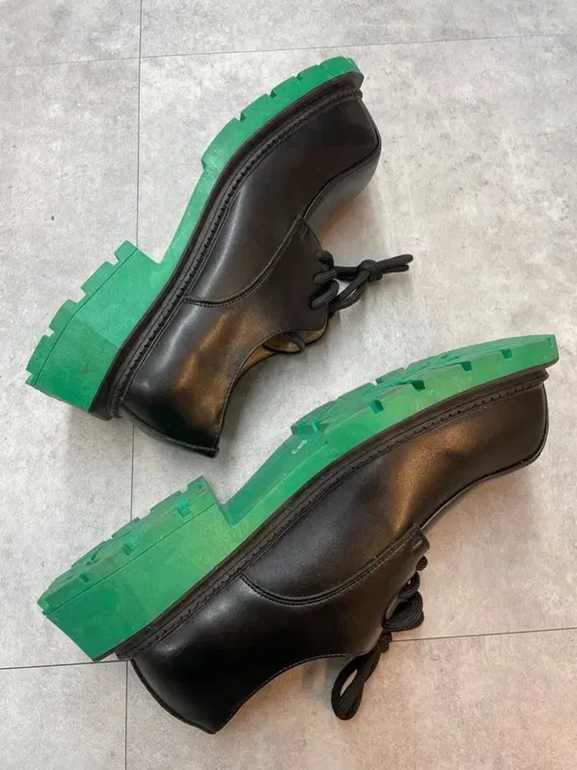 슬립온 펑크룩 신발 스퀘어 플랫폼 둥근 더비슈즈 상품이미지4