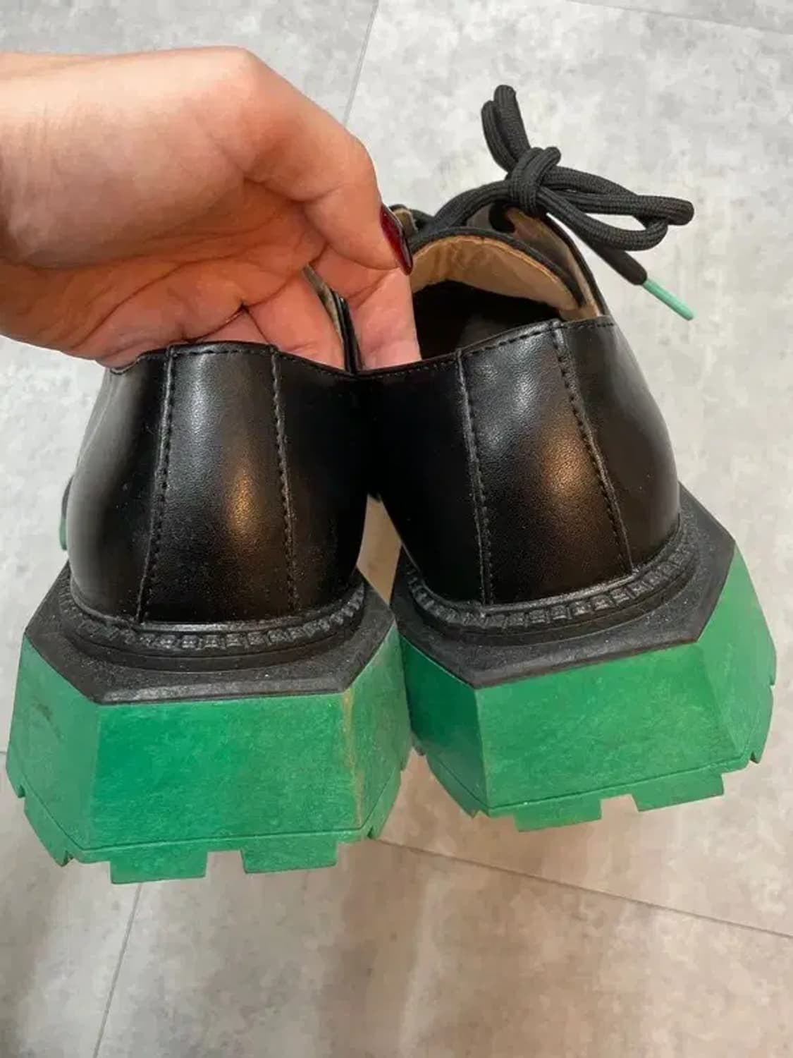 슬립온 펑크룩 신발 스퀘어 플랫폼 둥근 더비슈즈 상품이미지6