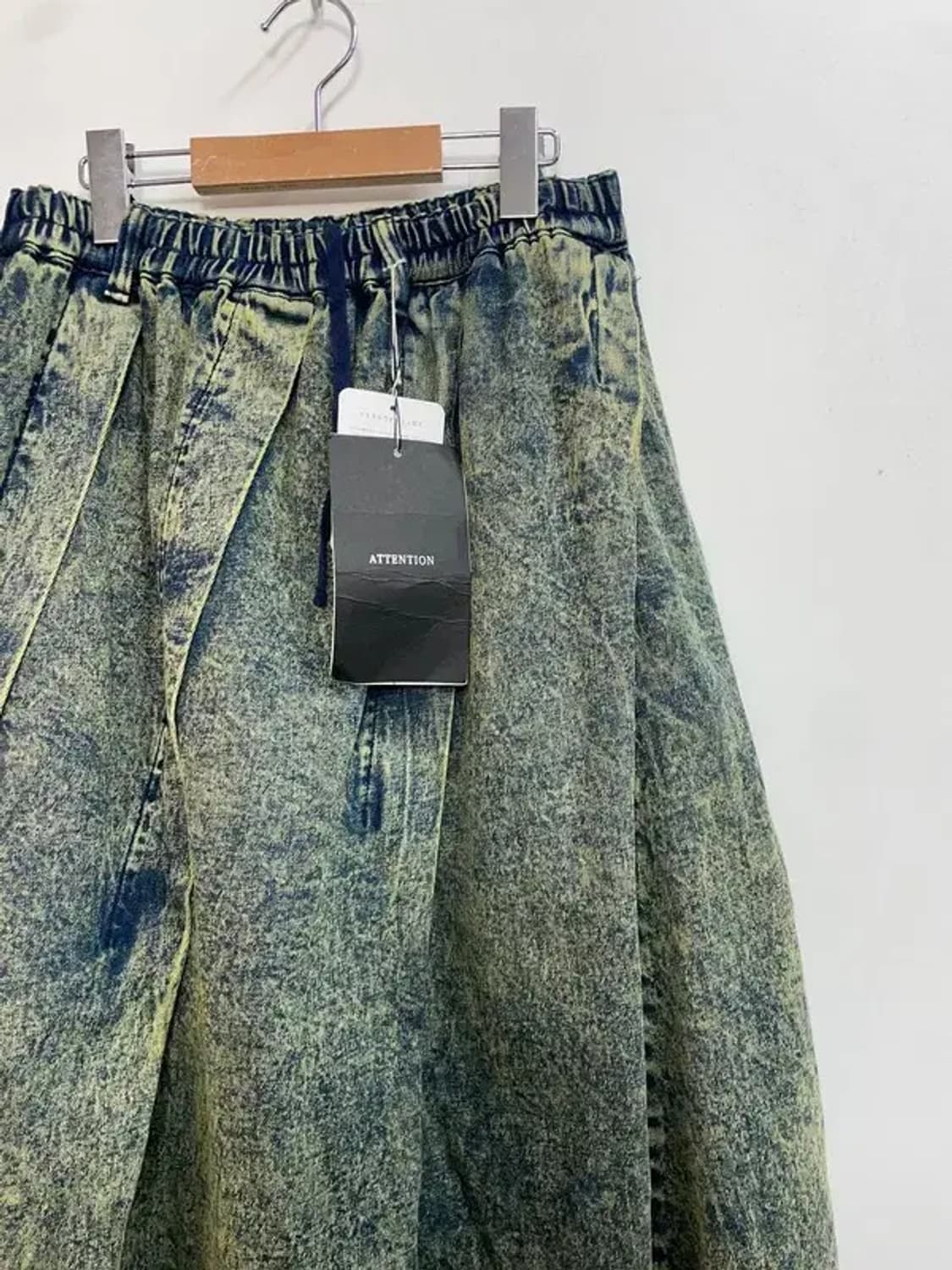 프리 새상품 여자 빈티지 워싱 에이라인 데님 롱 스커트 상품이미지4