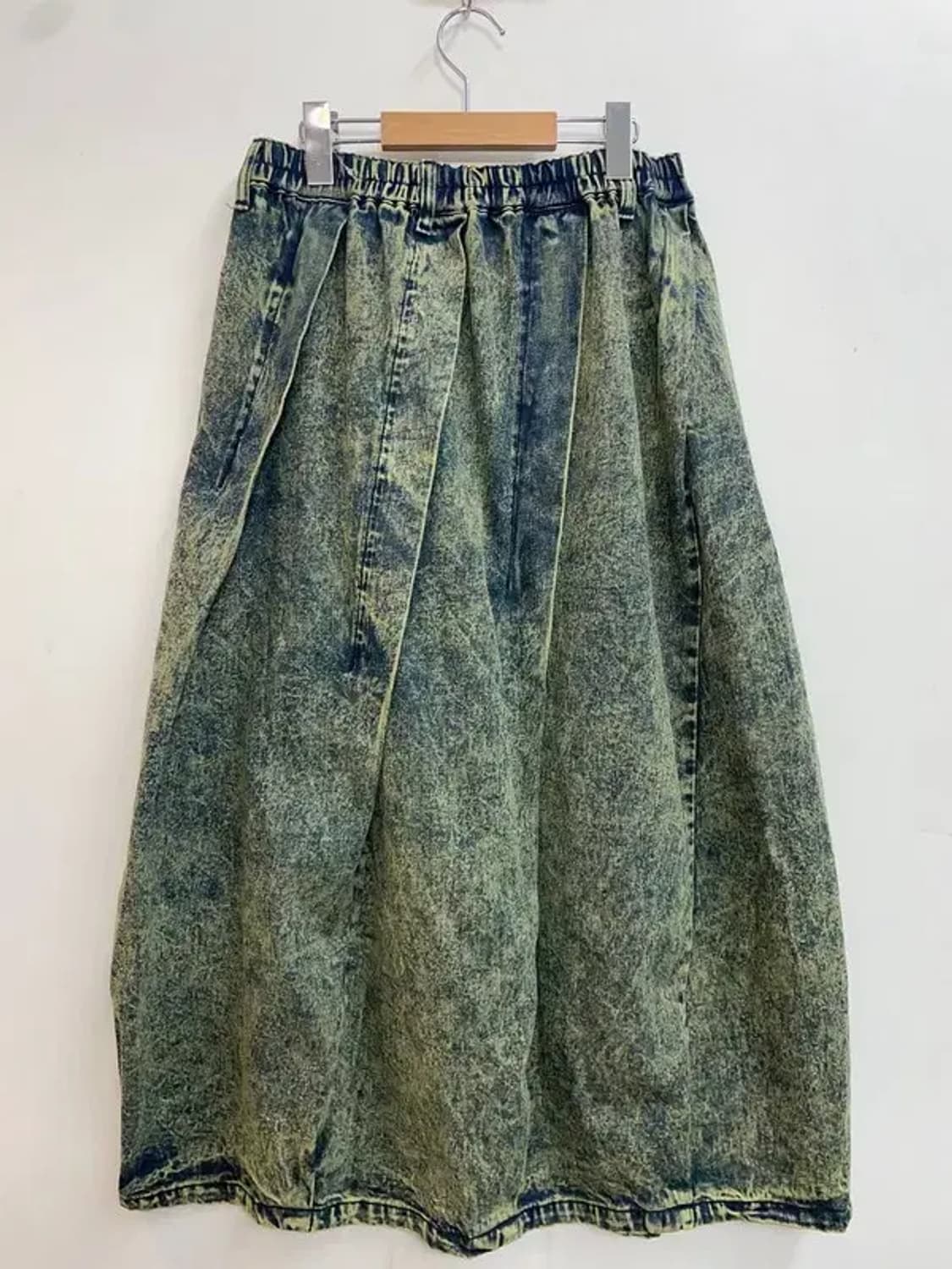 프리 새상품 여자 빈티지 워싱 에이라인 데님 롱 스커트 상품이미지7