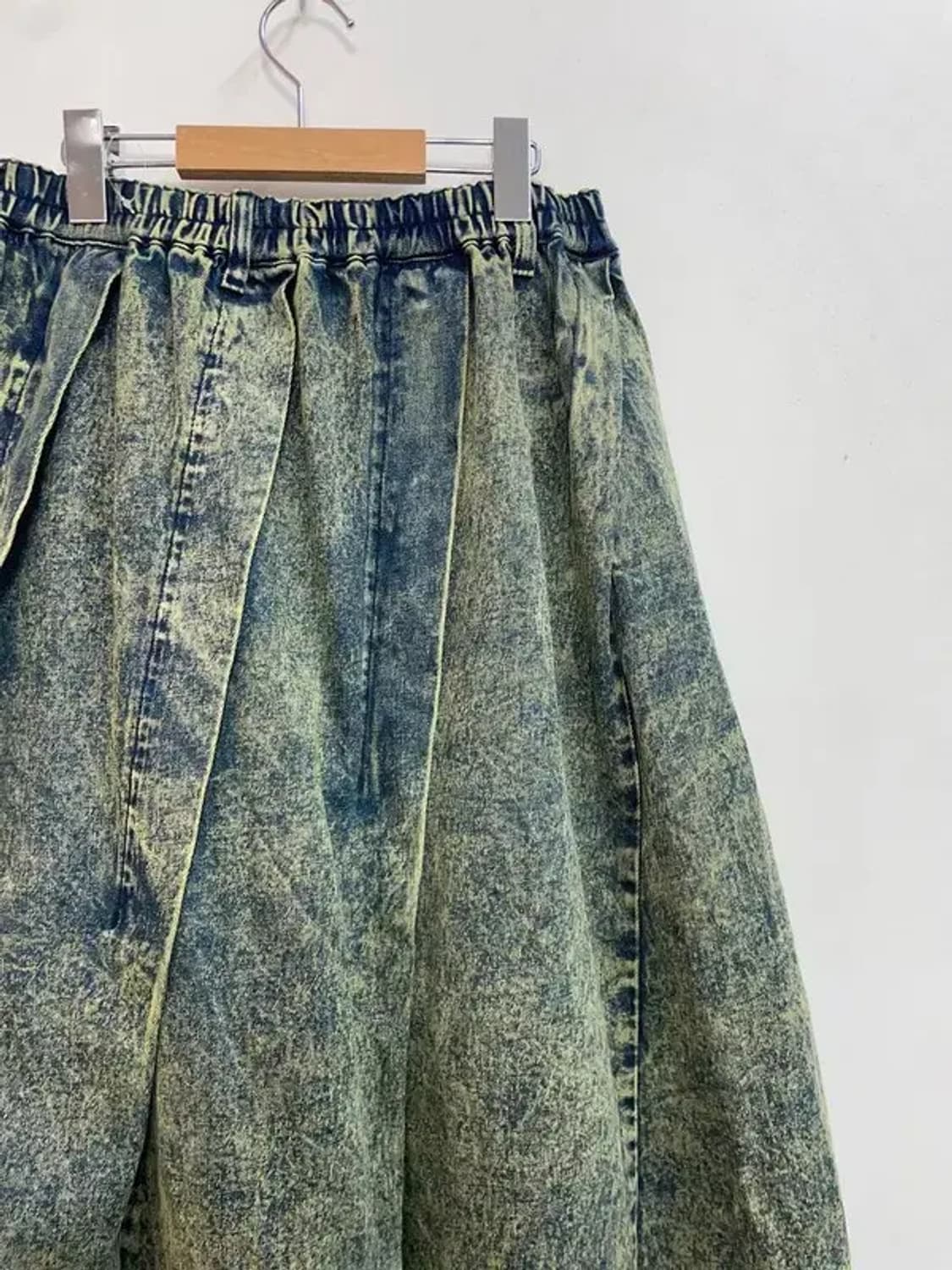 프리 새상품 여자 빈티지 워싱 에이라인 데님 롱 스커트 상품이미지9