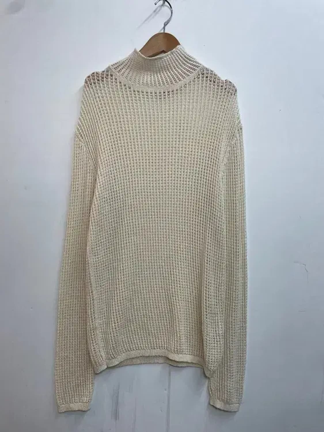 스몰 나누시카 하이넥 롱 니트 원피스 그물 니트 상품이미지2