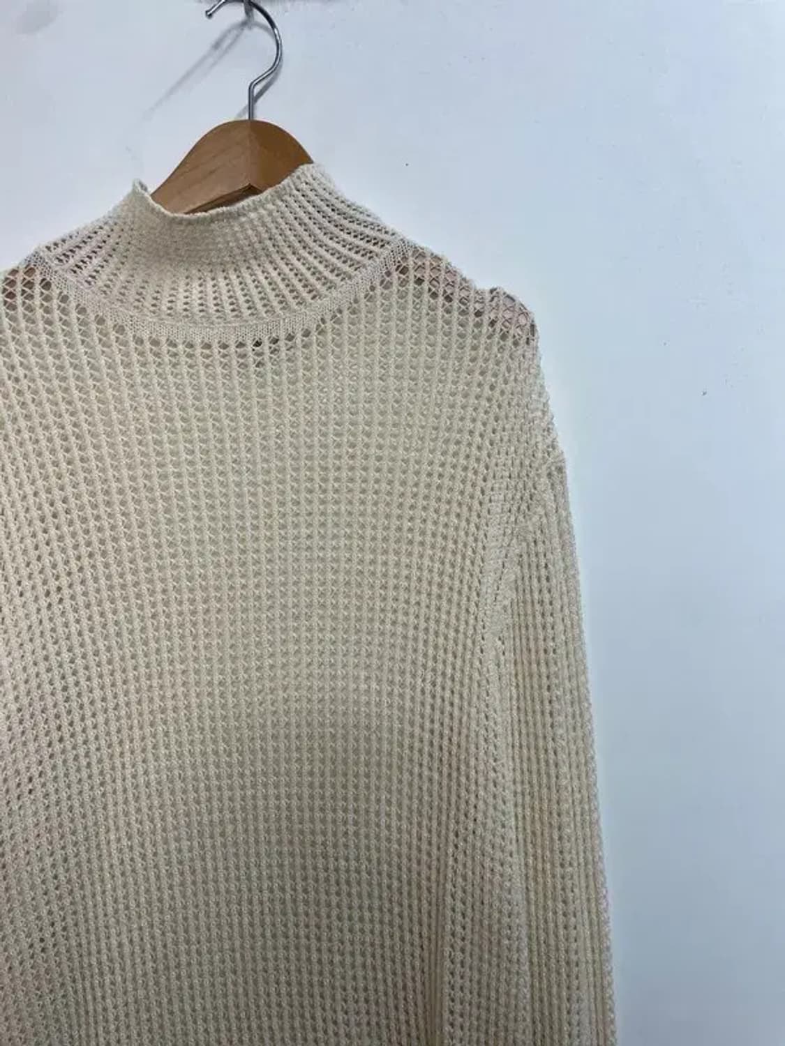 스몰 나누시카 하이넥 롱 니트 원피스 그물 니트 상품이미지4