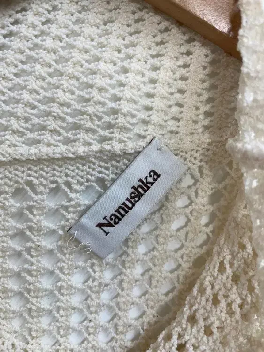 스몰 나누시카 하이넥 롱 니트 원피스 그물 니트 상품이미지5