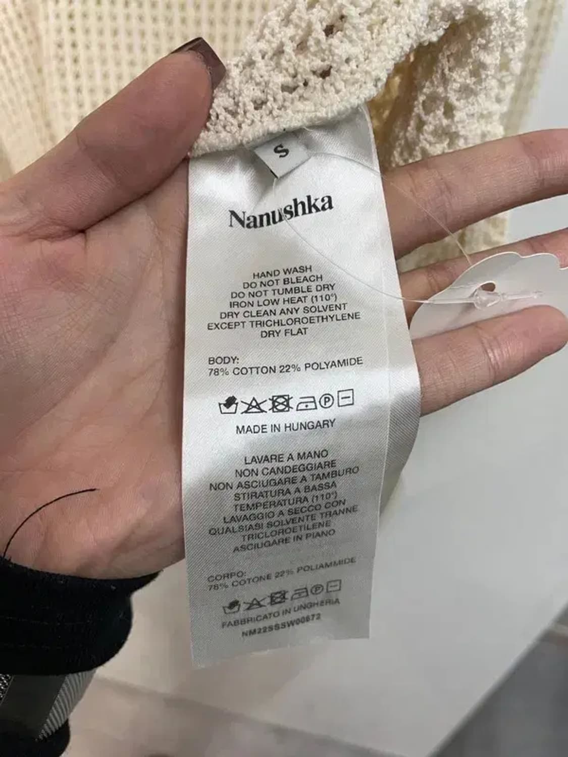 스몰 나누시카 하이넥 롱 니트 원피스 그물 니트 상품이미지6