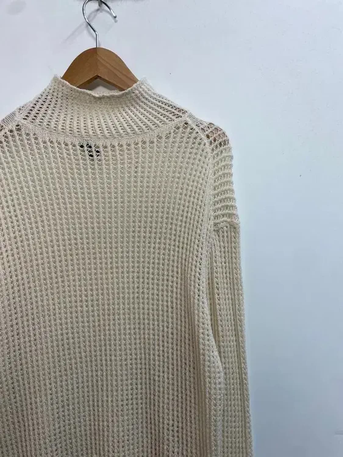 스몰 나누시카 하이넥 롱 니트 원피스 그물 니트 상품이미지9