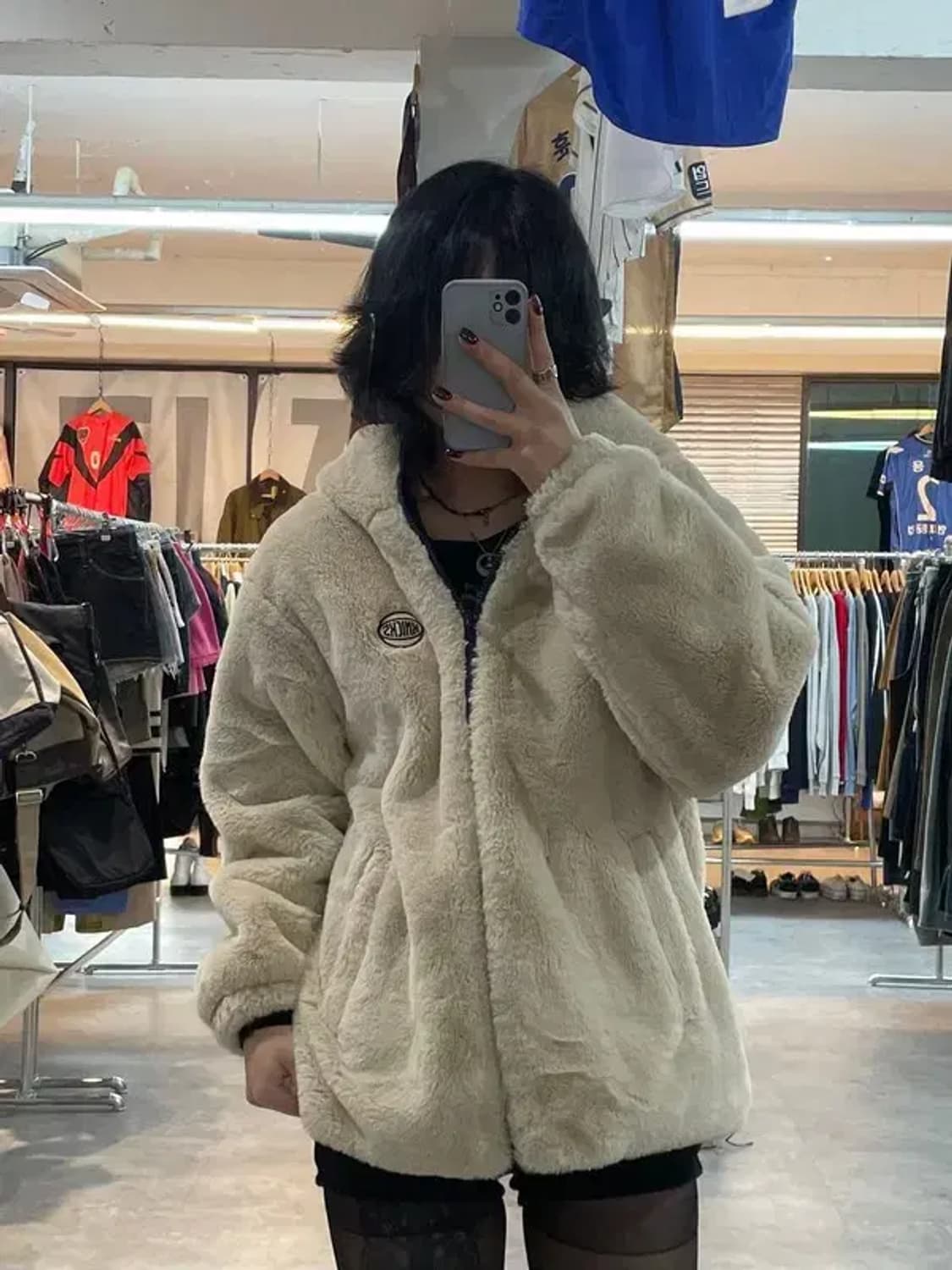 스몰 NBA 뉴욕 닉스 리버시블 퍼 후리스 후드 점퍼 상품이미지1