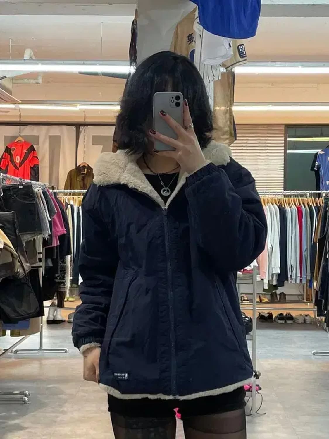 스몰 NBA 뉴욕 닉스 리버시블 퍼 후리스 후드 점퍼 상품이미지2