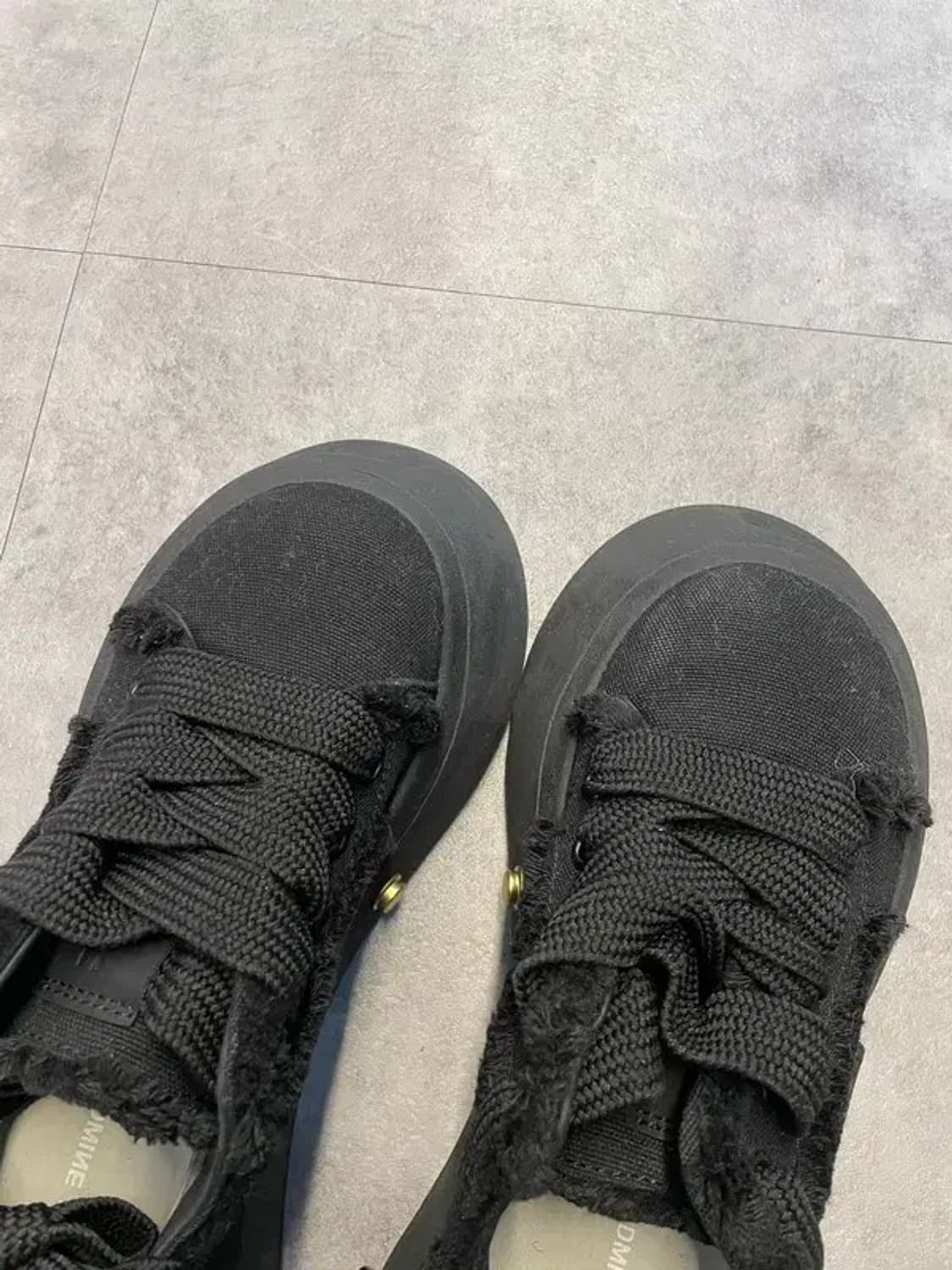 38 미사용 올블랙 hoof 키높이 왕굽 스니커즈 상품이미지2