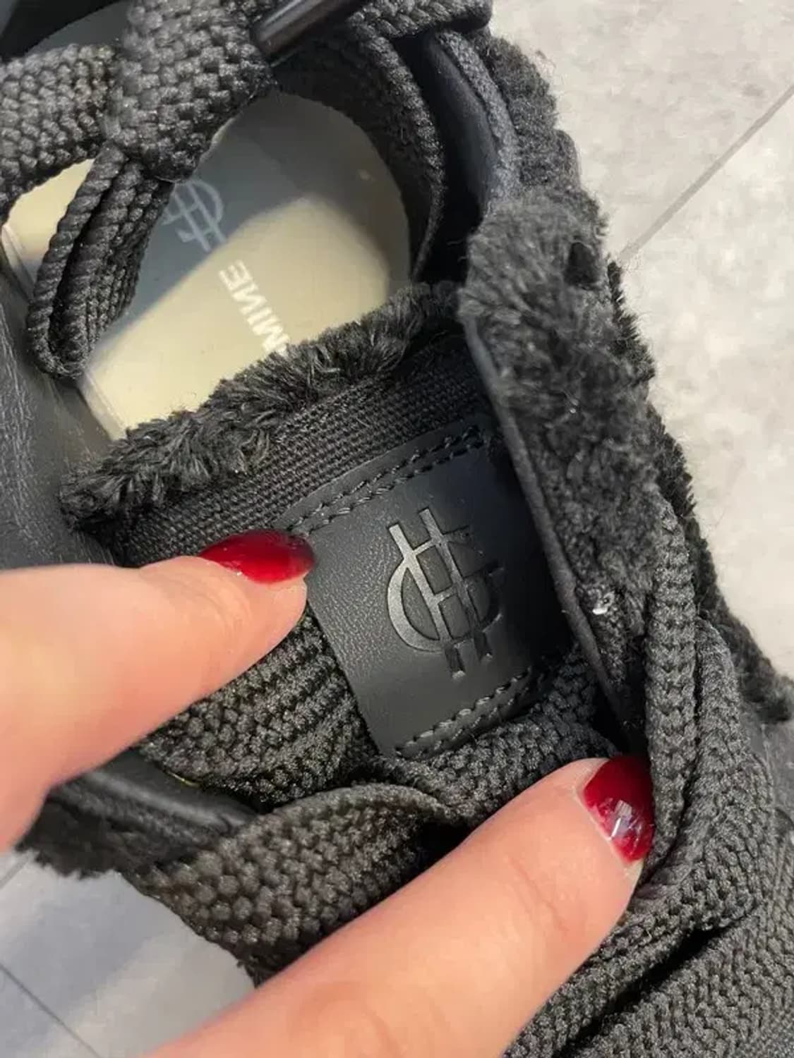 38 미사용 올블랙 hoof 키높이 왕굽 스니커즈 상품이미지5