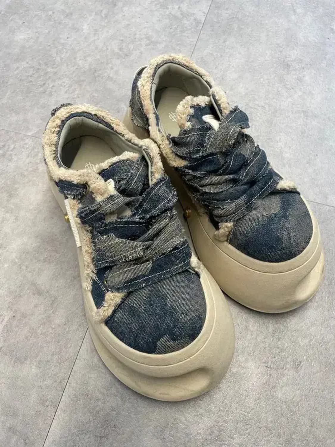 240 미사용 38 HOOF 빈티지 다크 데님 캐주얼 스니커즈 상품이미지1