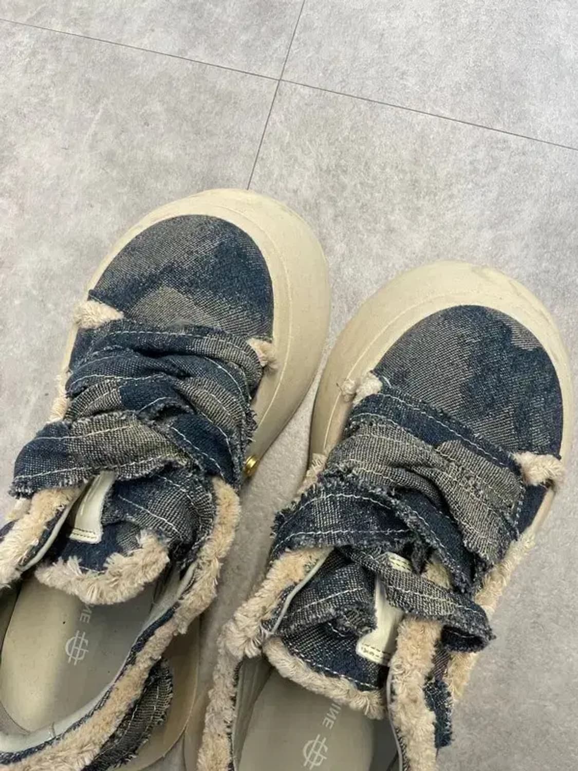 240 미사용 38 HOOF 빈티지 다크 데님 캐주얼 스니커즈 상품이미지2