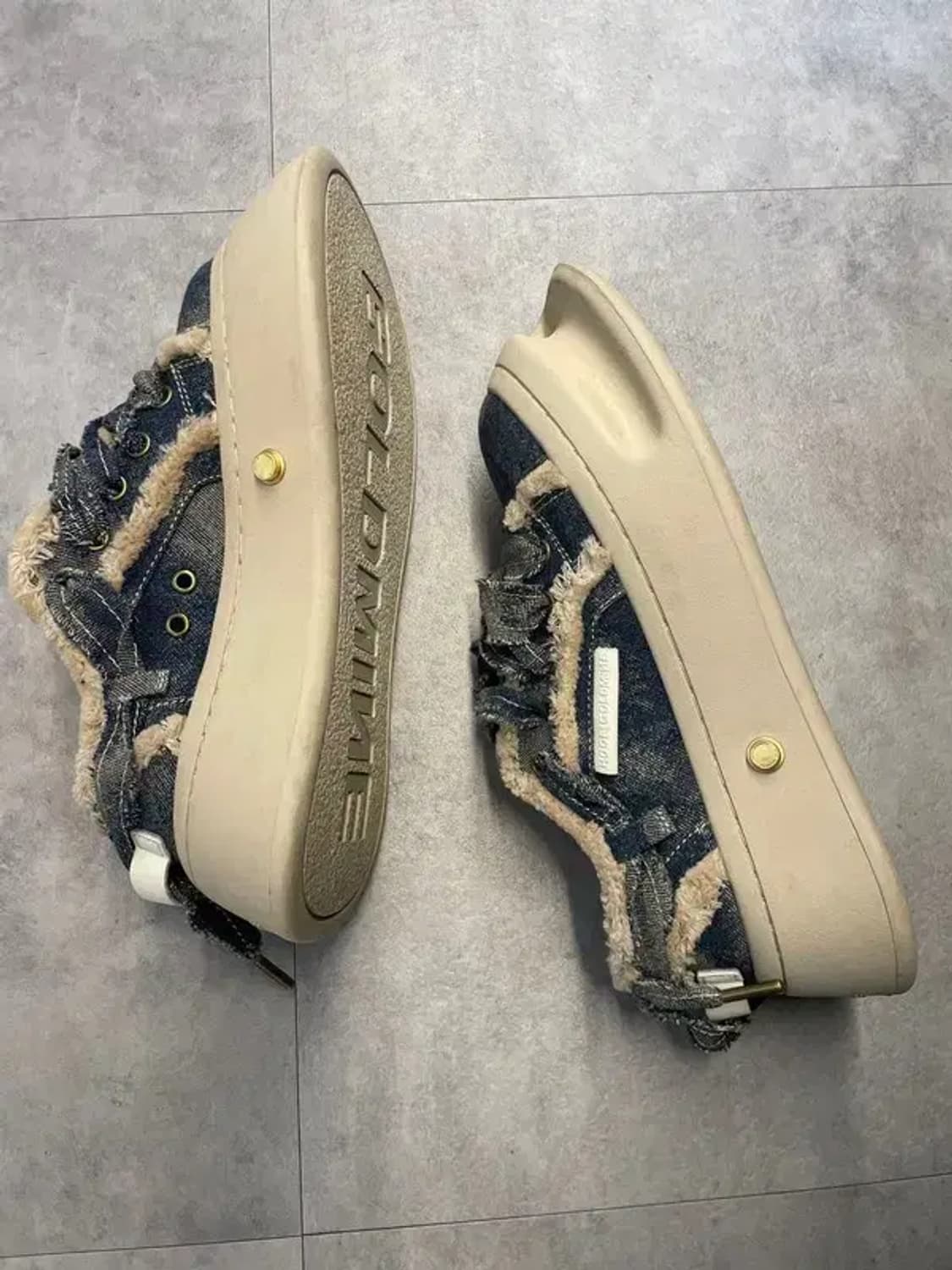 240 미사용 38 HOOF 빈티지 다크 데님 캐주얼 스니커즈 상품이미지3