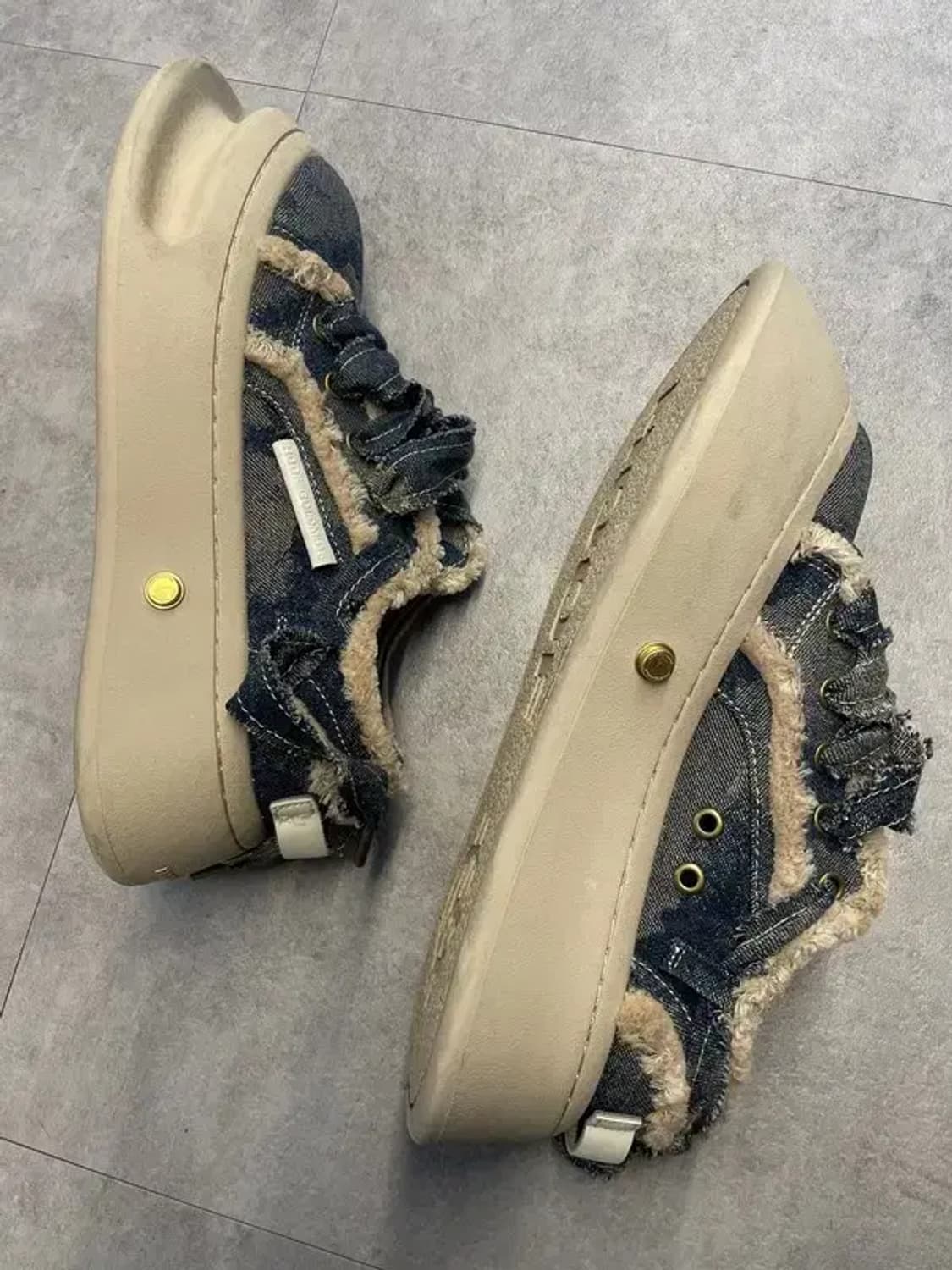 240 미사용 38 HOOF 빈티지 다크 데님 캐주얼 스니커즈 상품이미지4