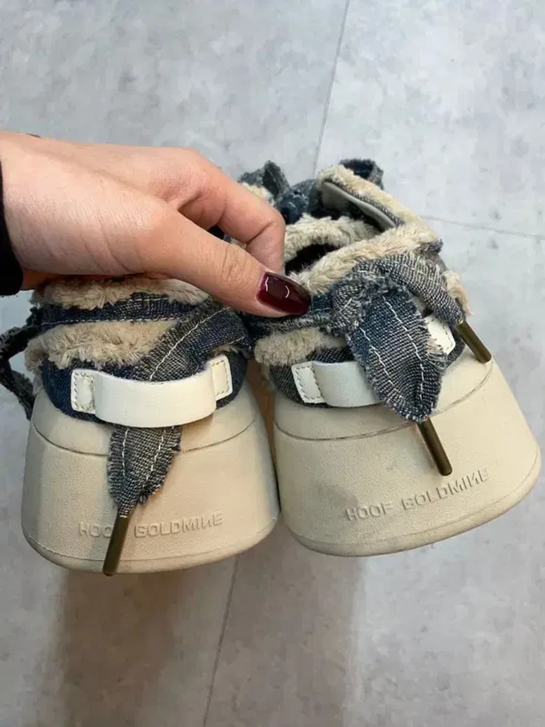 240 미사용 38 HOOF 빈티지 다크 데님 캐주얼 스니커즈 상품이미지9