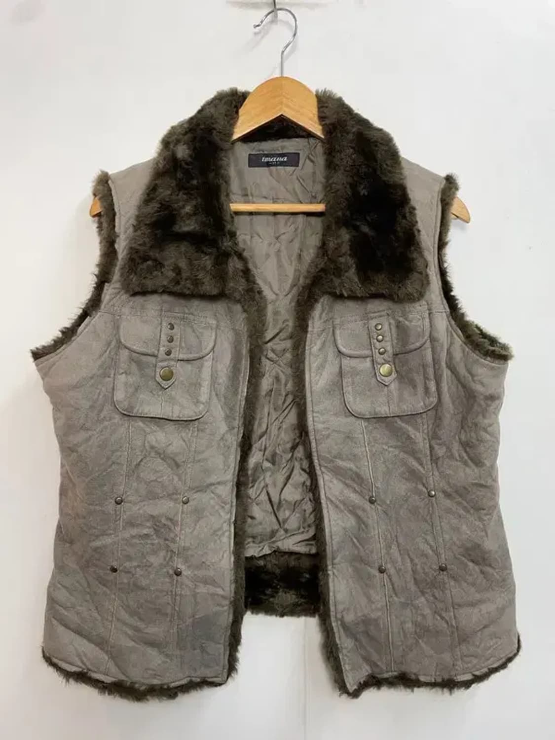 jpn 우먼 아크릴퍼 베스트 조끼 베스트 상품이미지2