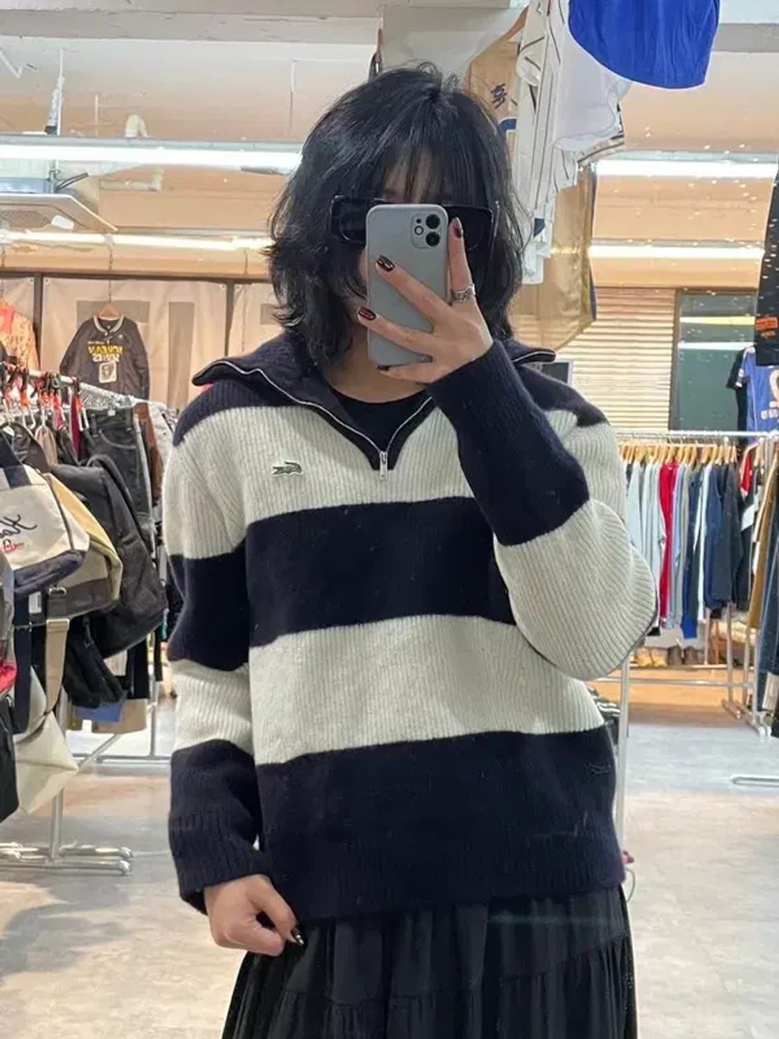 100 라코스테 반집업 카라 풀오버 니트 집업 상품이미지1