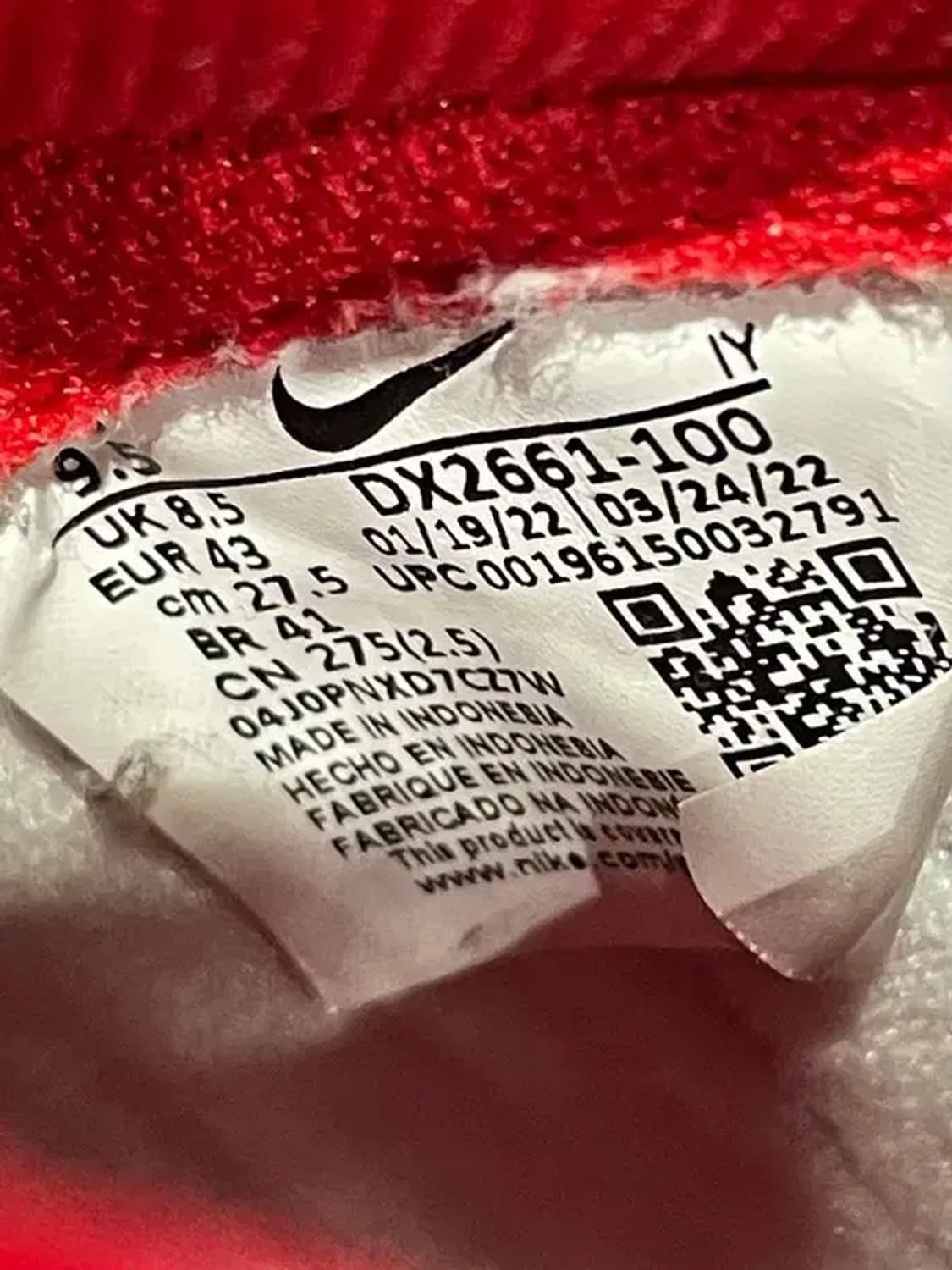 275 나이키 덩크 하이 유니버시티 레드 게임로얄 새상품급 상품이미지7