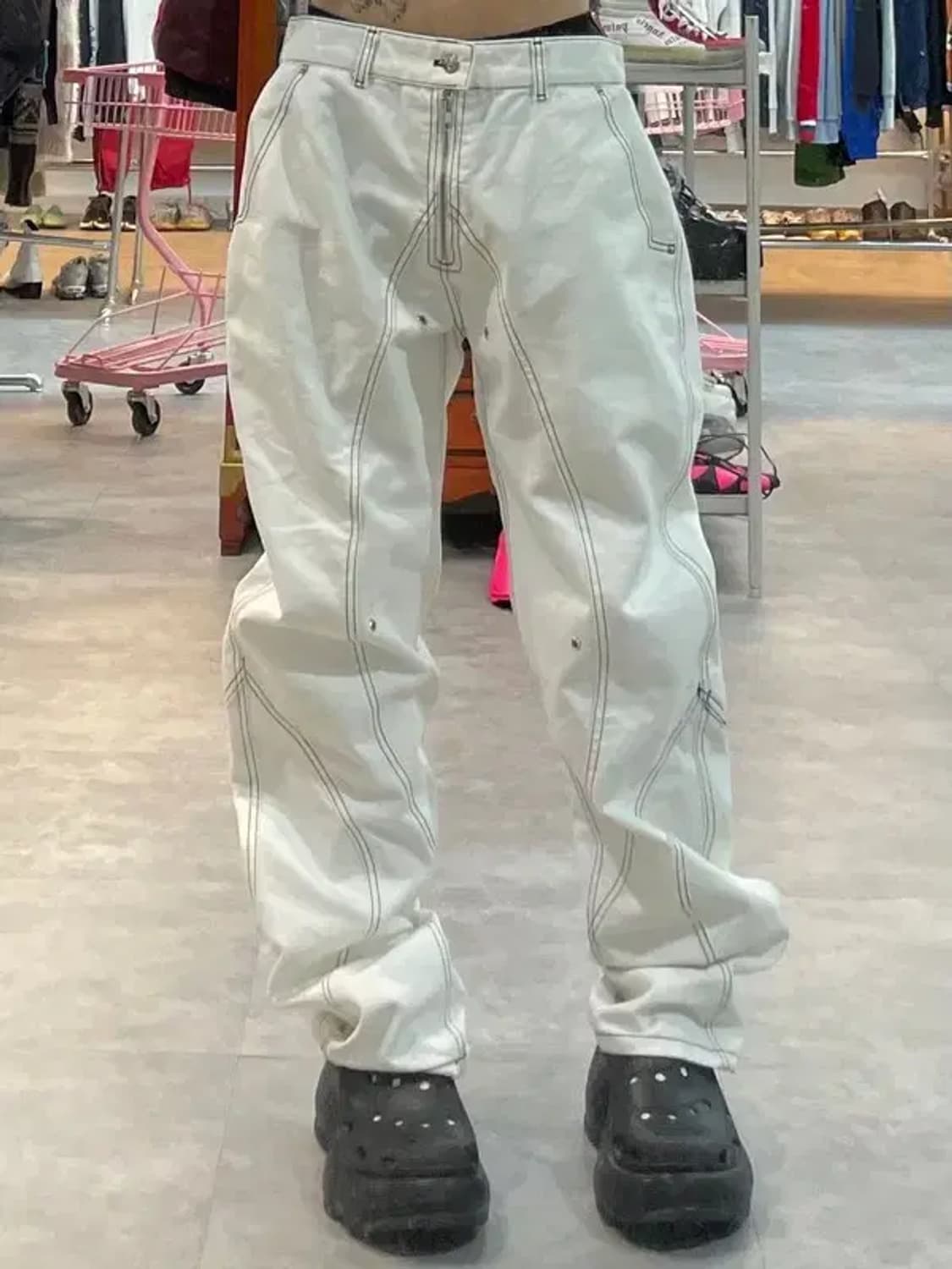 XL 51퍼센트 터널 라이닝 트라우저 데님 화이트 상품이미지1