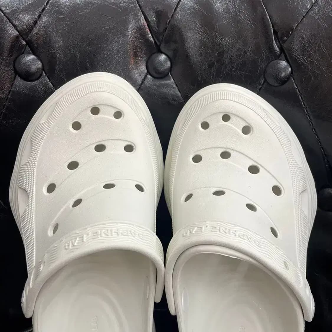 새상품 235 DAPHNE LAB 롤리팝 시리즈 통굽 클로그 화이트 상품이미지2