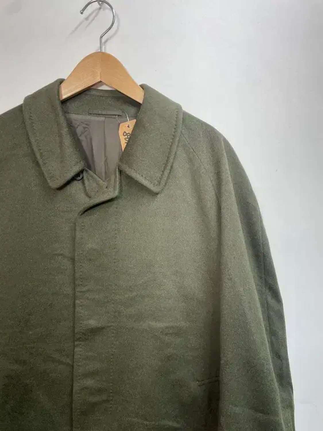 라지 남여공용 L&B 캐시미어 롱 코트 카키 상품이미지4