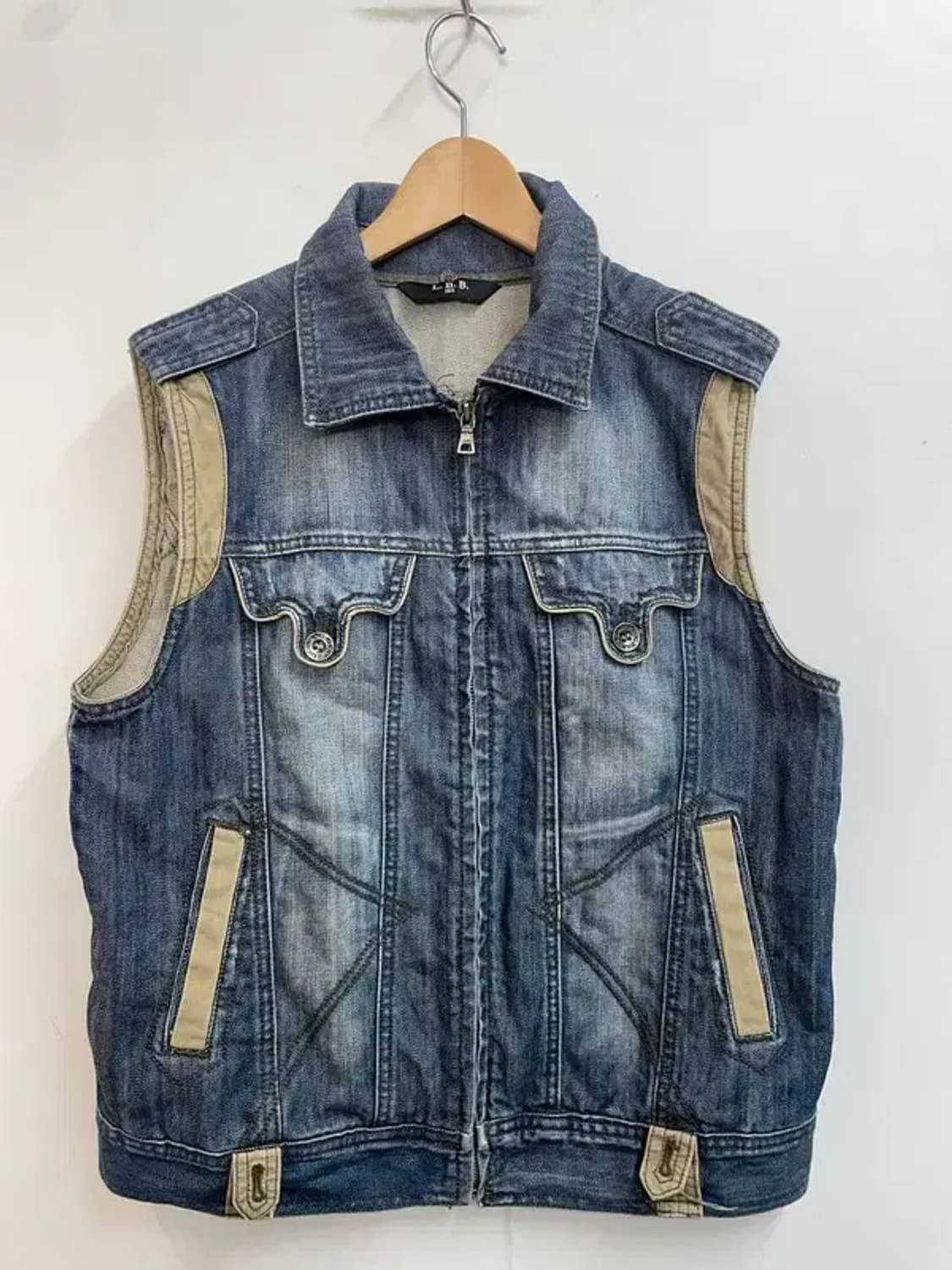165 청 포켓 데님 베스트 조끼 빈티지 상품이미지2