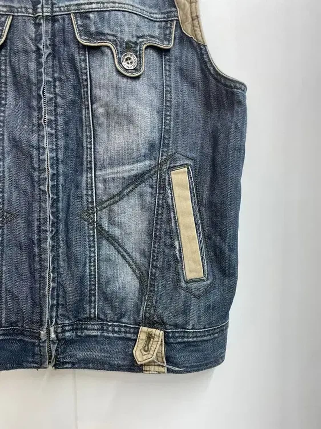 165 청 포켓 데님 베스트 조끼 빈티지 상품이미지3