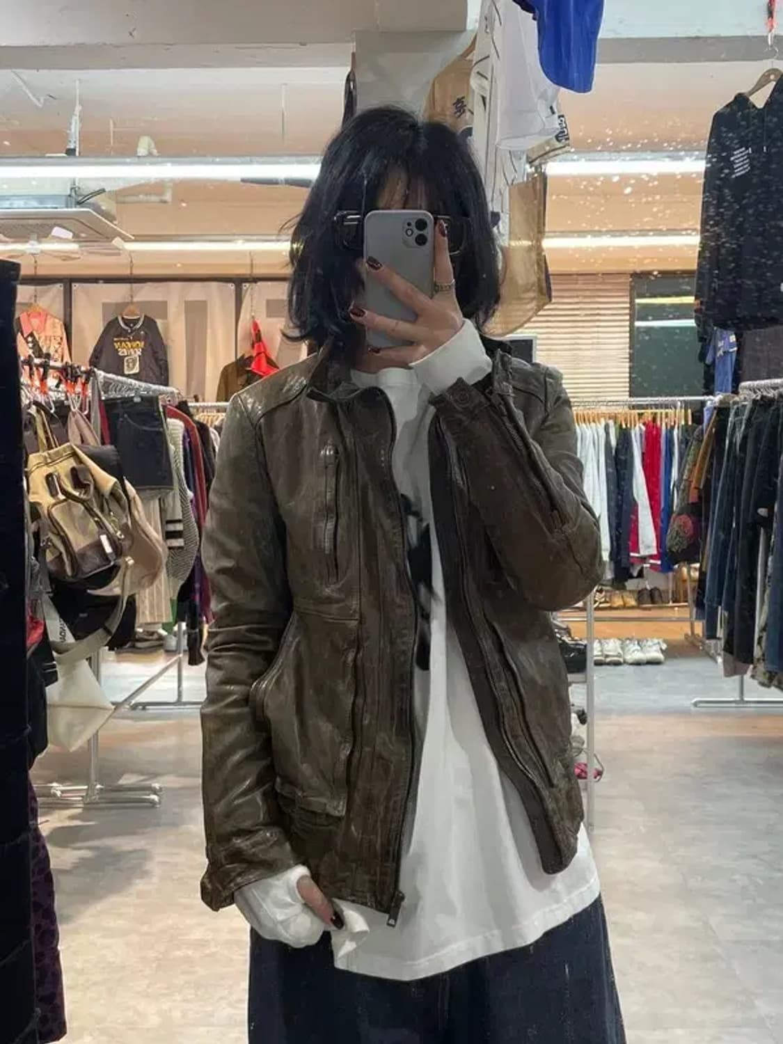 95 솔리드옴므 양가죽 올드 레더 가죽점퍼 상품이미지1