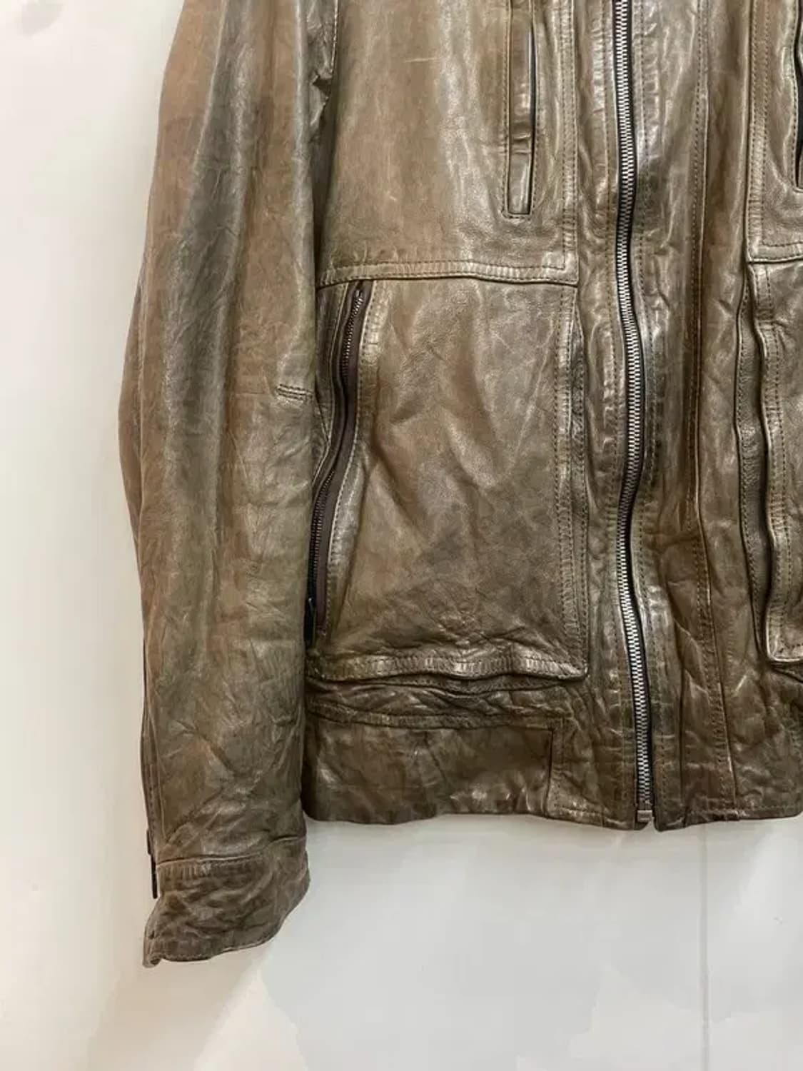 95 솔리드옴므 양가죽 올드 레더 가죽점퍼 상품이미지3