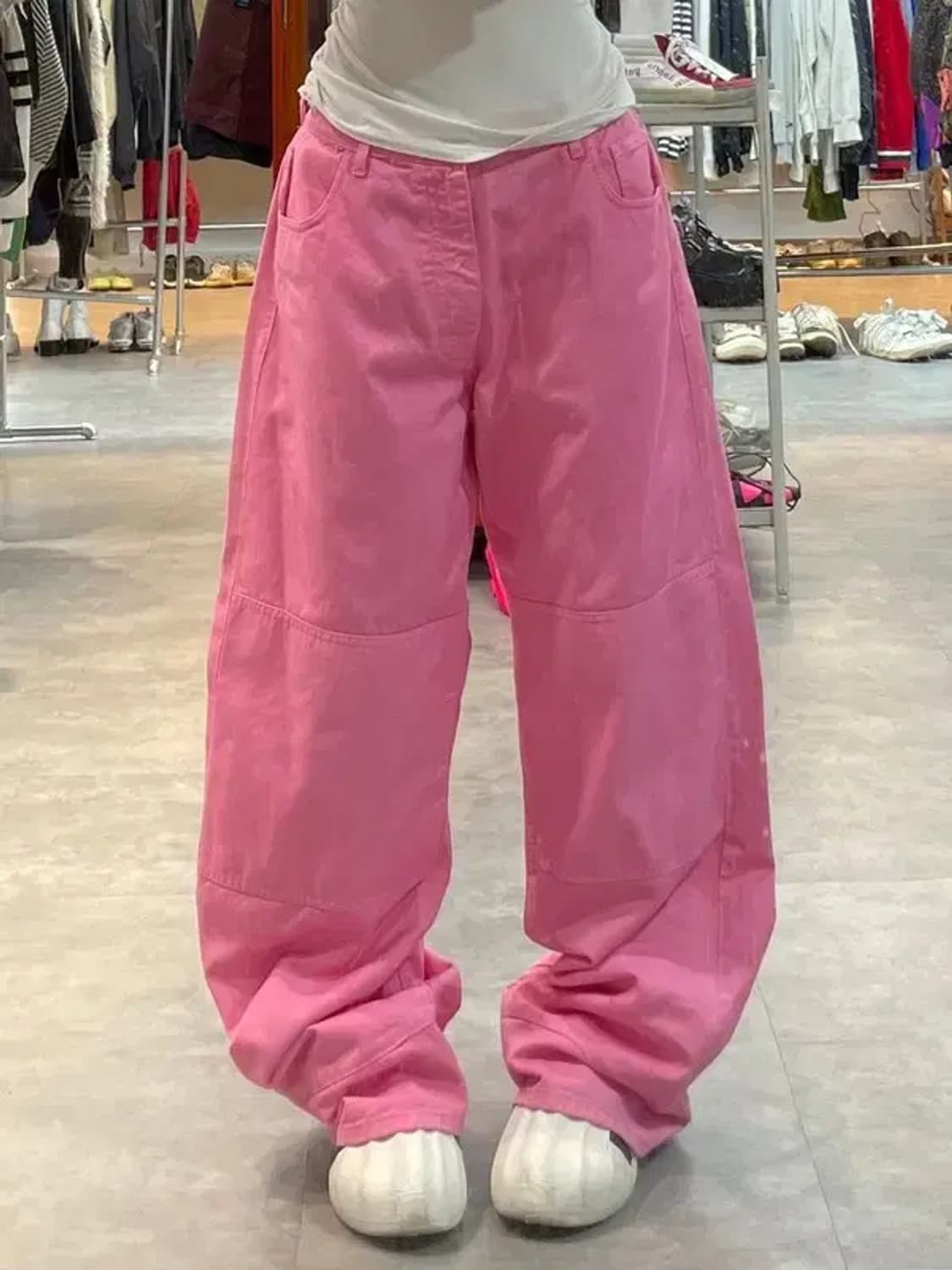 30 라프시몬스 21aw 핑크 와이드 워크팬츠 바지 상품이미지1
