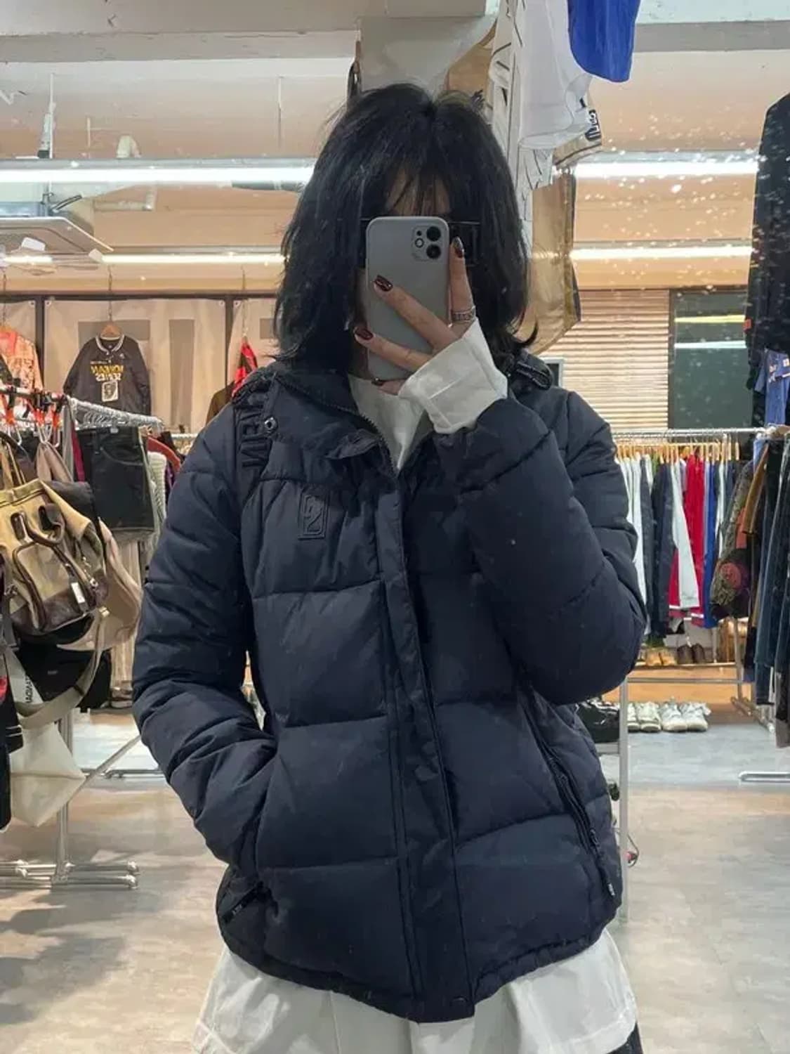 스몰 nba 블랙패치 다운패딩 점퍼 상품이미지1