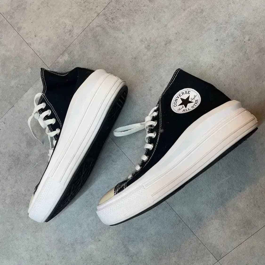 250 컨버스 척테일러 올스타 무브 하이 블랙 스니커즈 상품이미지4