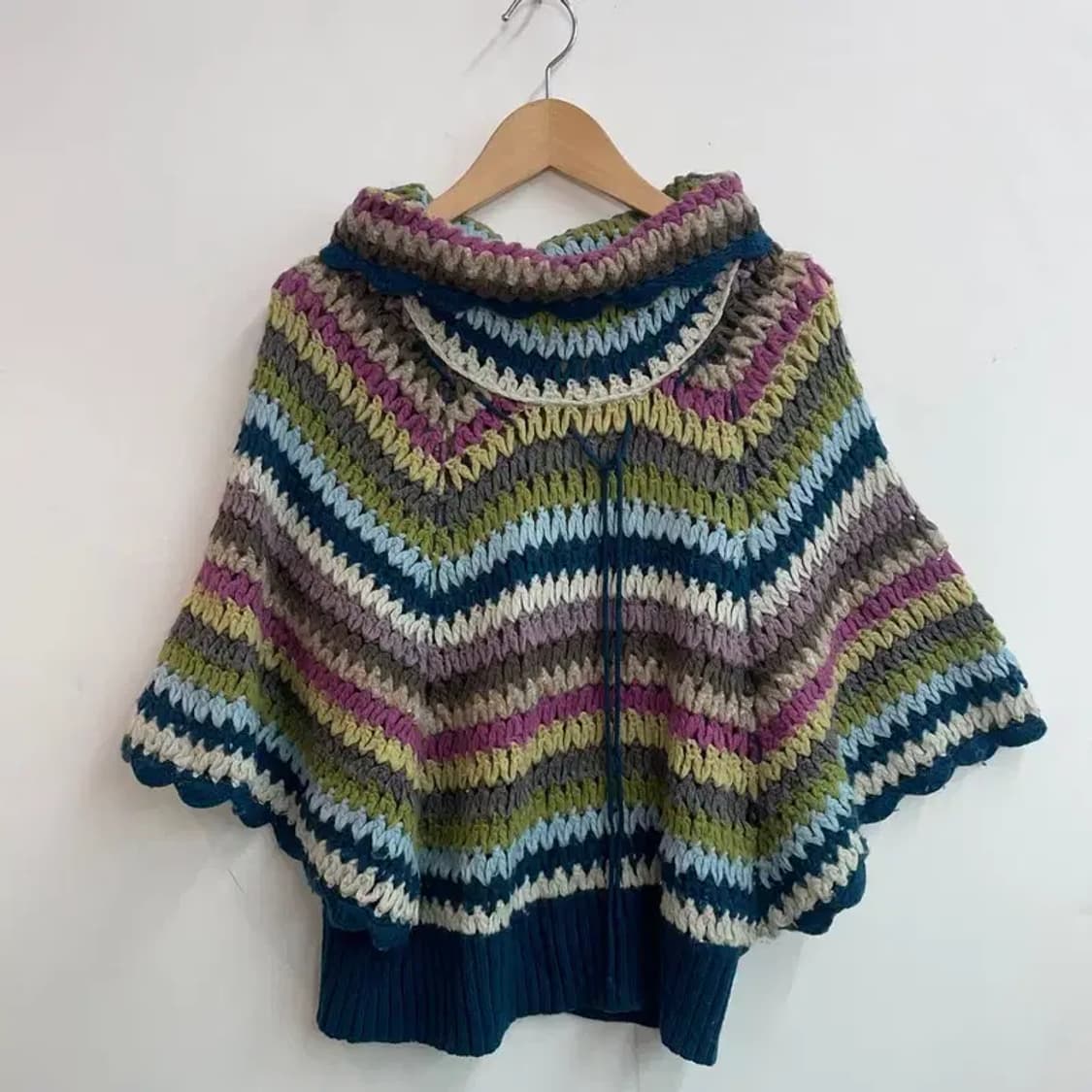 38 여자 터틀넥 빈티지 니트 망토 풀오버 상품이미지2