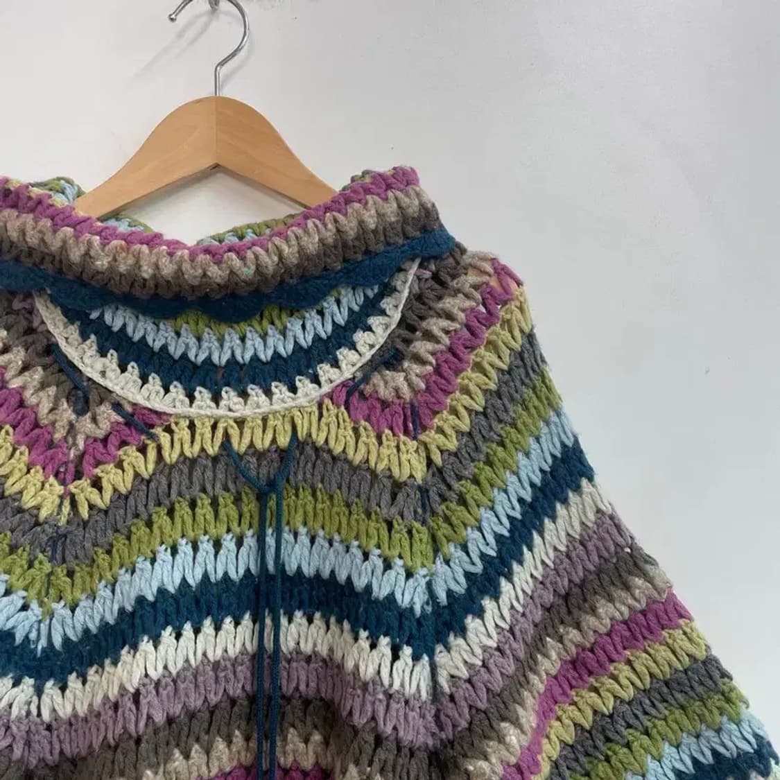 38 여자 터틀넥 빈티지 니트 망토 풀오버 상품이미지4