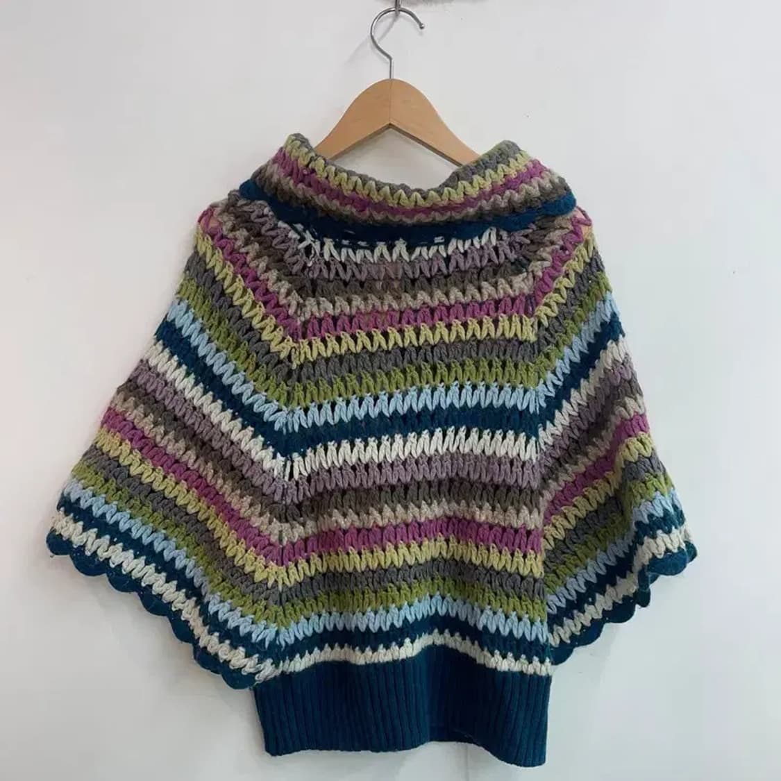 38 여자 터틀넥 빈티지 니트 망토 풀오버 상품이미지7