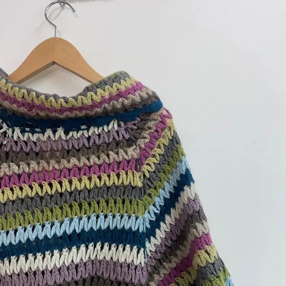 38 여자 터틀넥 빈티지 니트 망토 풀오버 상품이미지9