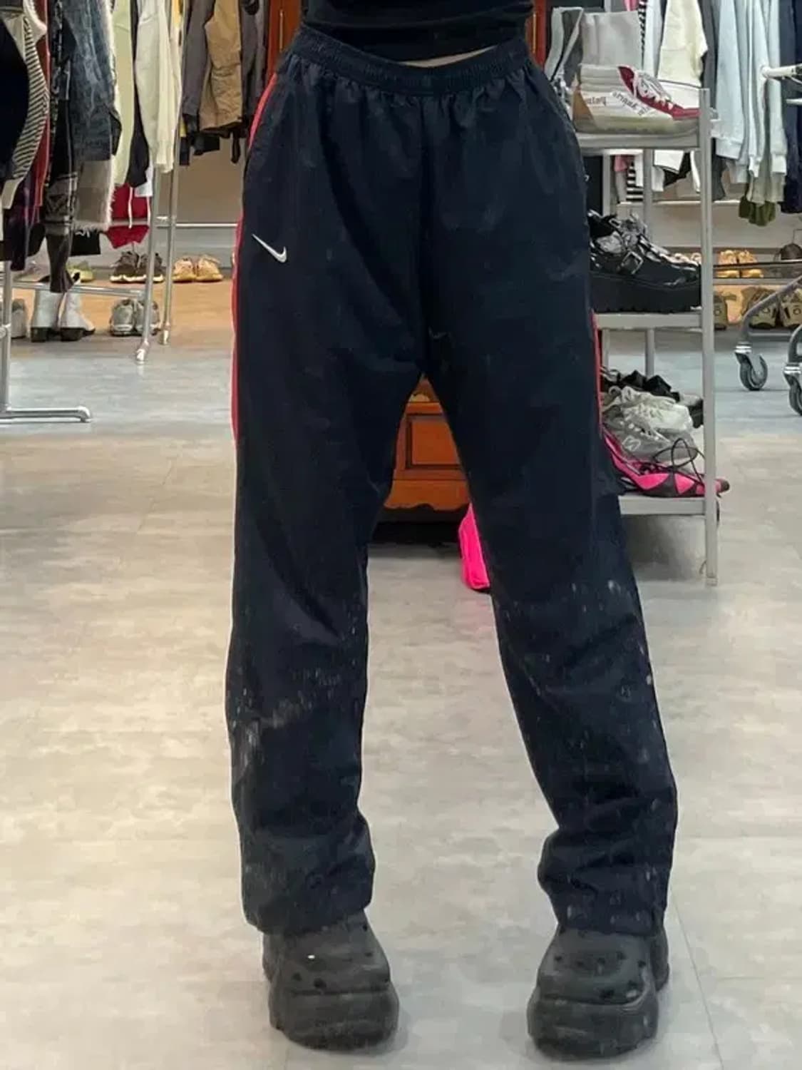 L 나이키 AS 풋볼 우븐 웜업 나일론 팬츠 네이비 상품이미지1